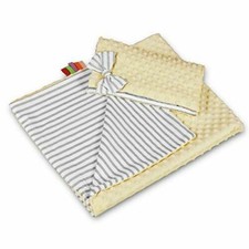 Babydecken Set - Grübchen & Baumwolldecke + flache Komfortunterlage - 100x75cm creme/grau Baby-Quilt price