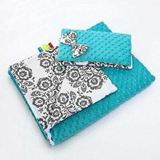 Grübchen Babydecke Steppdecke 100 x 75 cm - Türkis Folklore, doppelseitig warm Baby-Quilt price