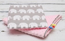 Babydecken Set - weiche Grübchen & Baumwolldecke + Komfortunterlage - 100x75cm rosa Elep Baby-Quilt price