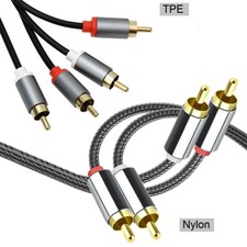 Premium Cinch Kabel Audio AUX 2 Stecker RCA Stereo HiFi Vergoldet Nylon oder TPE RCA Cable price