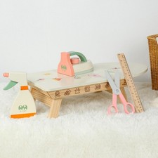 Rollenbügeleisen Kinderspielzeug mit Holzbügeleisen, Bügelbrett und Zubehör Wäsche Ironing Boards und Zubehör price