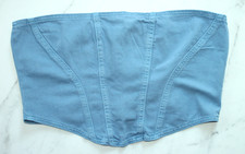 Neu mit Etikett! Damen Corset Crop Bustier Tube Top Gr. 42 denim blau Baumwolle! Damen-Corset price