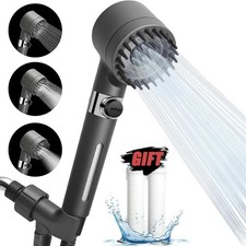 Hochdruckfilter Duschkopf 3 Modi verstellbar Spray mit Massagebürste R DE Shower Set price