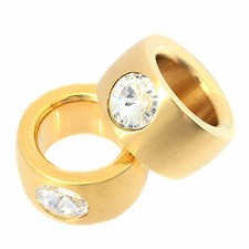 Ring Edelstahl Gold MASSIV Kristall von Swarovski ® Edelstahlring NEU UVP 39,90 Swarovski Ring price