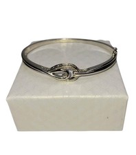 Vintage 925 Sterlingsilber echter Diamant aufklappbarer Armreif Armband 7" KSJ Diamond Bracelet price