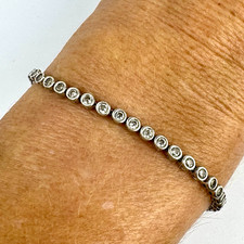 Sterling Silber 925 YGI Brillantschliff CZ Diamant Tennis Armband 7,5" Diamond Bracelet price