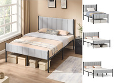 Bettgestell 90 / 140 / 160 x 200 cm, geräuschlos, mit gepolstertem Kopfteil Bettgestell price