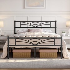 Metallbett Bettrahmen Stabiler Bettgestell mit Lattenrost Gästebett Einzelbett Bettgestell price