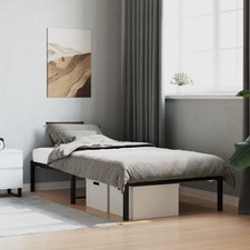 Bettgestell Metall Schwarz 90x190 cm Bettrahmen Metallbett Gästebett Einzelbett Bettgestell price