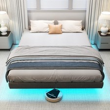 Bettgestell Doppelbett 180x200cm mit Lattenrost, Schwebebett Gestell mit LED Bettgestell price