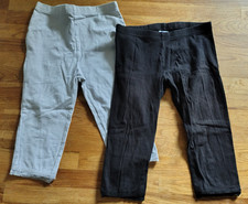 2 Zwei 3/4 Leggings, Capri-Hosen für Mädchen, Schwarz, weiß mit Spitze, Gr. 122 Mädchen-Capri Hosen price