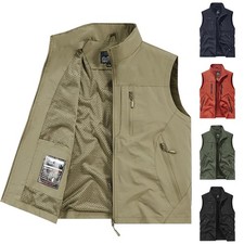 Herren Weste Mit Taschen Wandern Outdoor-Angeln Funktionale Weste Ärmellos DE Herren-Weste price