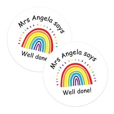 PERSONALISIERTE BELOHNUNGSAUFKLEBER ETIKETTEN SCHULE LEHRER NAME GUT GEMACHT REGENBOGEN School Label price