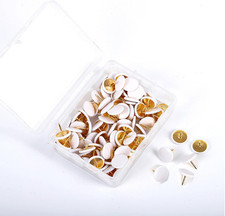 100 Stück weiße Reißnadeln, Metallstecknadeln mit Aufbewahrung, Rundkopf-Daumenklammern Pins & Thumbtacks price