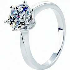 Damen Runde Ringe Versilbert Ring Band Zirkonia Mode Größe K L N P S Silver Ring price