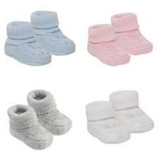 Baby Stiefeletten Neugeborene Stiefel weich gestrickt rosa blau grau Junge Mädchen 0-3 Monate Baby-Babybooties price