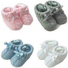 Neugeborenes Baby spanischer Stil gestrickte Stiefeletten Stiefel Schleife Junge Mädchen 0-3 Monate Baby-Babybooties price