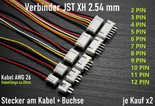 Stecker Buchse JST XH 2.54 mm  Kabel 26AWG Connector Verbinder 2-12 Pin Connector price