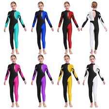 Kinder Mädchen Bodysuit Hohler Rücken Trikot Ganzkörper Overall Strass Fußlos Mädchen-Bodysuit price