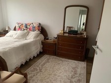 4-tlg. Schlafzimmermöbel-Set Holz braun: Bettgestell, Schrank, Kommode, Nacht Schlafzimmer-Set price