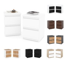 Nachttisch Weiß 2er set Nachtschrank Nachtkommode mit Schubladen (viele Farben) Schlafzimmer-Set price