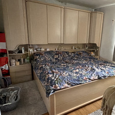 Schlafzimmermöbel-Set 3-tlg. Beige Holz, Bett 180x200, Nachttisch & Schrank Schlafzimmer-Set price