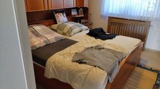 2-tlg. Schlafzimmer-Set Holz braun: Bettgestell & Schrank 6 Türen verspiegelt Schlafzimmer-Set price