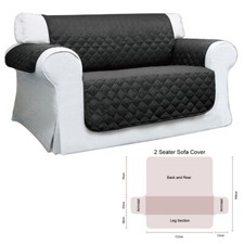 Zweisitzer Gesteppt Sofa Couch Bezug Haustier Schutz Sitz Überwurf Blatt-Schwarz Sofa & Couch Cover price