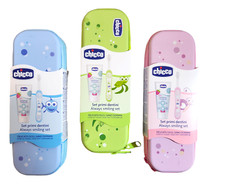 KINDER ZAHNREINIGUNG CHICCO ZAHNREINIGUNG SET SCHÖNES LÄCHELN MIT ETUI Baby-Zahnbürsten-Etui price