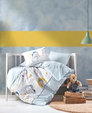 Baby Bettwäsche Set Bear Blau 100x150 cm 100% Baumwolle Ranforce Baby & Kids' Zimmer-Set price