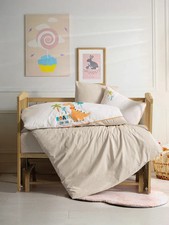 Baby Bettwäsche Set Bestickt Creme 100x150 cm 100% Baumwolle Ranforce Baby & Kids' Zimmer-Set price