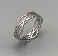 Edelstahl Ring 5,8mm breit Damen Herren Größe 17 bis 20 Motiv gepflochten Herren-Ring price