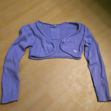 TOM TAILOR Mädchen Strickjacke Bolero Gr. 128 Lila V-Ausschnitt Langarm Knopf Mädchen-Strickjacke price