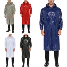 Herren Regenmantel Wasserdicht Atmungsaktiv Lang Regenjacke Kapuze Regenponcho Herren-Regenmantel price