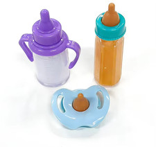 Große Baby Puppe Trinkflasche Set Baby Pflege Spielzeug Kinderwagen 2 Teile Milch und Jui Baby-Care Set price