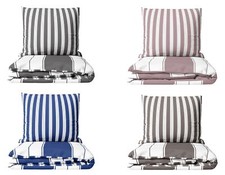 Bettwäsche Set Baumwolle 135x200 cm 155x220 cm gestreift wendbar Reißverschluss Bettwäsche-Set price