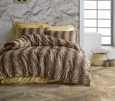 Bettwäsche Set 135 x 200 cm Bettbezug Kissenhülle Kissenbezug Baumwolle Leopard Bettwäsche-Set price