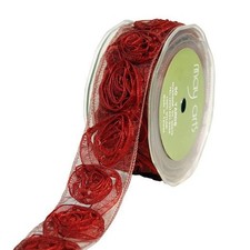 May Arts 38 mm Rosetten Rosen transparentes Band 1 m Ribbons price