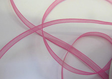 Transparentes Organzaband - 25 Meter Rolle - 3 mm breit - Magenta Ribbons price