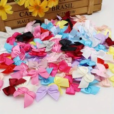 100 verschiedene Satinbandschleifen! Verschiedene Farben 2cm Durchmesser NEU Ribbons price