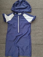 SHEIN Baby Badeanzug Set Dunkelblau mit Kappe Baby-Badeanzug price