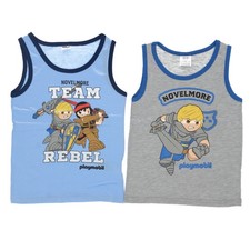 Playmobil Unterhemden 2er Pack Jungen Tanktop Unterwäsche Shirt Kinder 110 - 128 Jungen-Tank Top / Unterhemd price