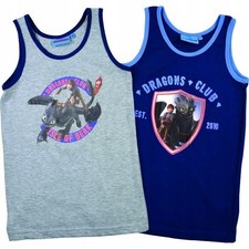 DreamWorks Dragons UNTERHEMDEN 2er Pack 110-140 Jungen Tanktop Unterwäsche Shirt Jungen-Tank Top / Unterhemd price