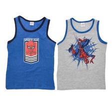 Spiderman Unterhemden 2er Pack Jungen Tanktop Unterwäsche Shirt Kinder 122 - 140 Jungen-Tank Top / Unterhemd price