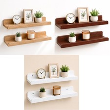 40 cm Schweberegal 2er Pack Regale versteckte Klammern Eiche Nussbaum und Weiß Badezimmer-Shelf price