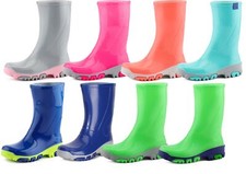 LADEHEID Gummistiefel Kinder Jungen Mädchen Rutschfest Regenschuhe PVC 21-35 Mädchen-Stiefel price