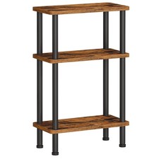 HOOBRO 3-stufiger schmaler Beistelltisch, 40 cm x 20 x 64 cm, rustikal braun + schwarz Side Table price
