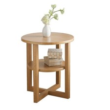 2 Etagen Klein Sofa Beistelltisch Couchtisch Rund Eiche Schrank Regal Wohnzimmer Schlafzimmer Side Table price