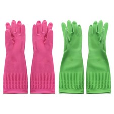 KÜCHE WASCHHANDSCHUHE LANG GUMMI GESCHIRR WERKZEUG WIEDERVERWENDBAR GARTENARBEIT WASSERDICHT NEU Küchen-Glove price