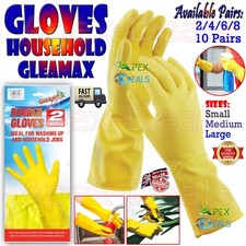 2/10 Paar Gummihandschuhe Langarm Haushalt Abwaschen Küche Reinigung S/M/L Küchen-Glove price